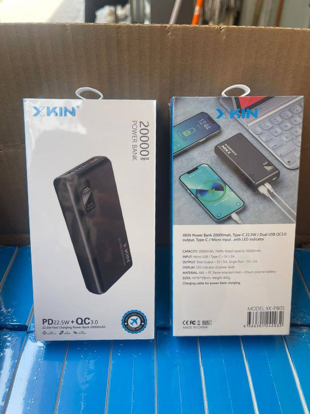 پاوربانک ۲۰۰۰۰ میلی آمپر xkin فست شارژ
