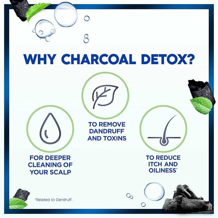 شامپو هد اند شولدرز ذغالی ضد ریزش عربی 400 میل CHARCOAL DETOX