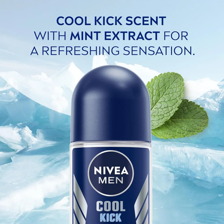 مام رول-آن دئودورانت ضد تعریق Nivea Cool Kick، 50 میلی لیتر