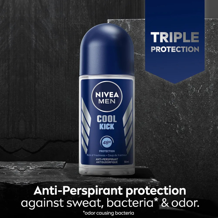 مام رول-آن دئودورانت ضد تعریق Nivea Cool Kick، 50 میلی لیتر