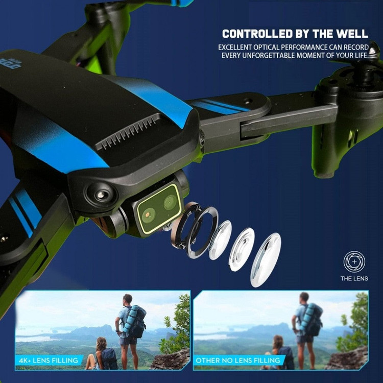پهباد با دوربین DROE AIR Pro Air Professional Drone Wifi Fpv Mavic 4k HD Gimbal Dual 720p با کنترل از راه دور