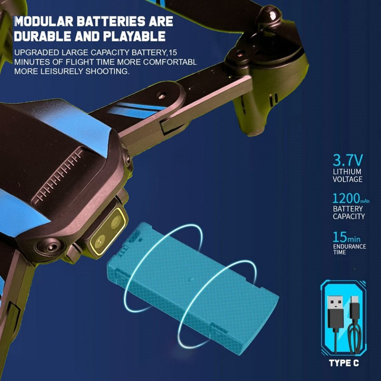 پهباد با دوربین DROE AIR Pro Air Professional Drone Wifi Fpv Mavic 4k HD Gimbal Dual 720p با کنترل از راه دور