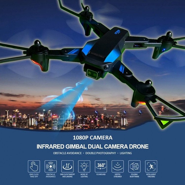 پهباد با دوربین DROE AIR Pro Air Professional Drone Wifi Fpv Mavic 4k HD Gimbal Dual 720p با کنترل از راه دور