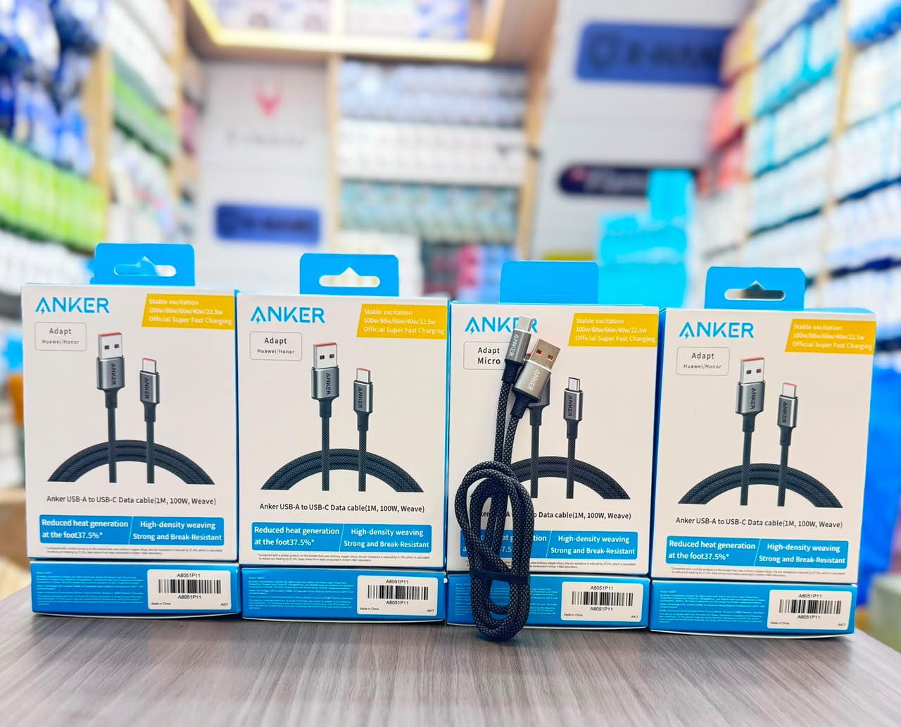 کابل شارژ انکر USB-C به USB-A مدل A8051 به طول 1.5 متر