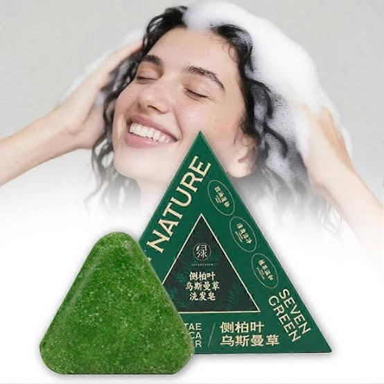 صابون سبز مثلثی ضد ریزش و تقویت کننده ریشه مو برند NATURE (ترکیب گیاهی))