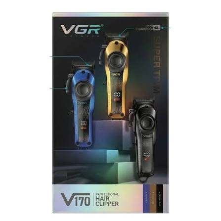 ماشین اصلاح حرفهای VGR 170 با اهرم تنظیم، قابلیت شارژ از طریق USB و نمایشگر LED