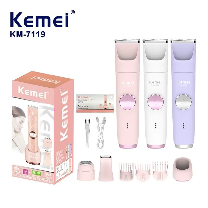 دستگاه اصلاح و موزدایی بدن بانوان Kemei مدل KM-7119 (مناسب برای مراقبت‌های شخصی)