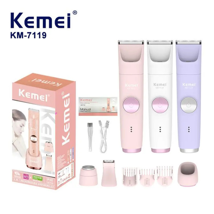 دستگاه اصلاح و موزدایی بدن بانوان Kemei مدل KM-7119 (مناسب برای مراقبتهای شخصی)